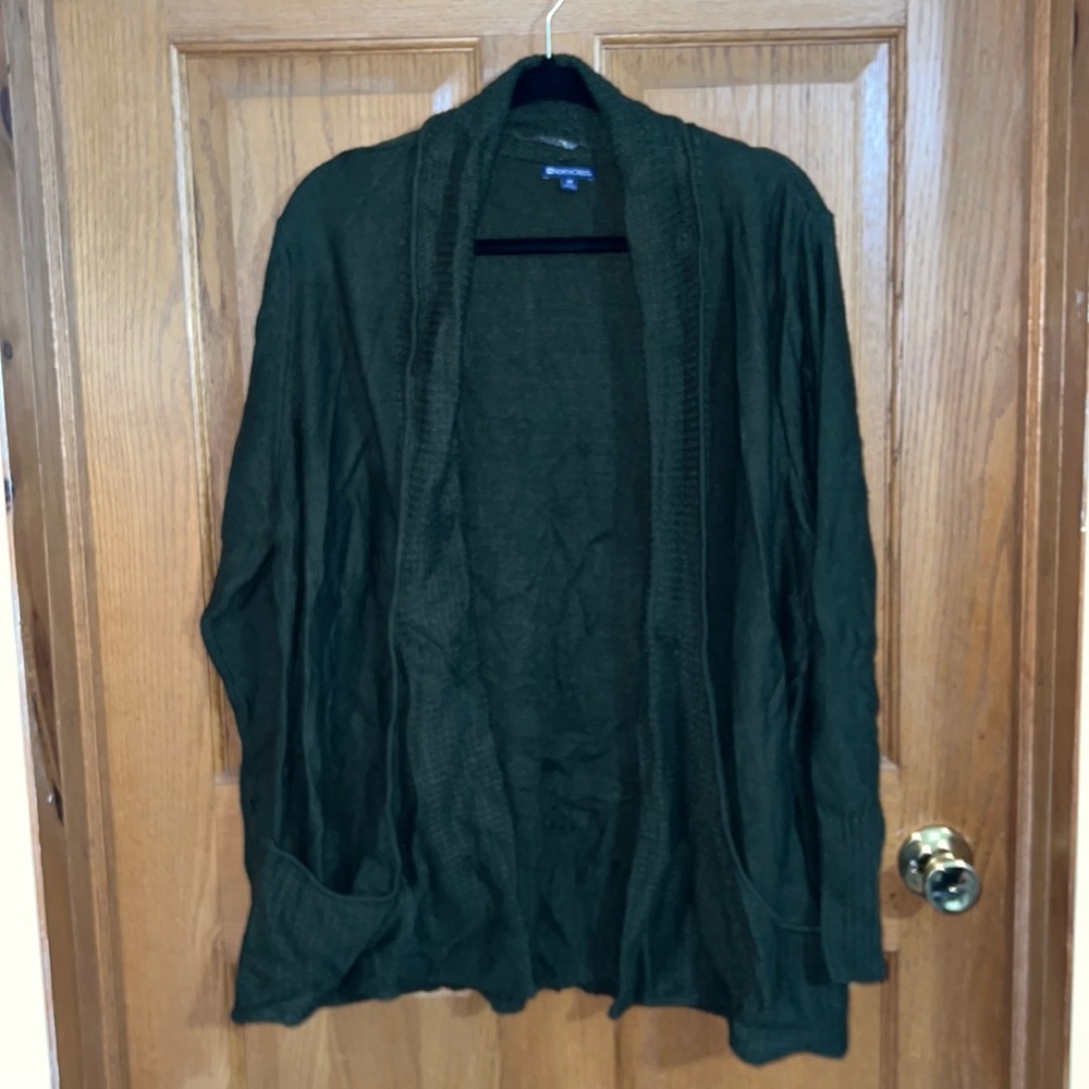 Northcrest hunter green cardigan size 3X